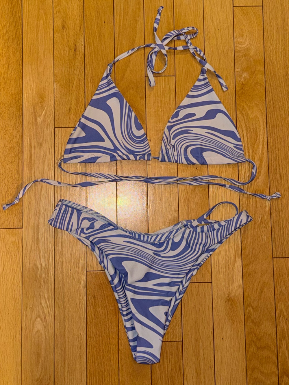SHEIN Blue & White Swirl Bikini Set